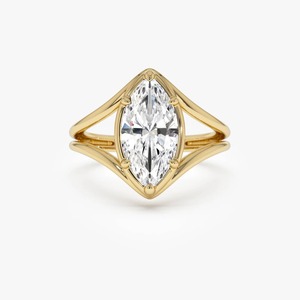 แหวนหมั้นเพชรทรงมาร์คีส์เจียระไนแบบแยกก้าน 2.00 กะรัต E-F VS ทอง 14K สำหรับงานแต่งงาน งานหมั้น และงานเลี้ยง - Product Image 3