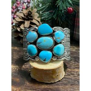 Tillie Jon Kingman Turquoise & Sterling <b>Silver</b> Fashion <b>Cuff</b> <b>Bracelet</b> - Product Image 1
