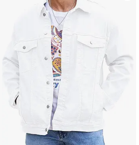 แจ็กเก็ตผ้ายีนส์สำหรับผู้ชายผ้าย้อมสีพื้นแบบคลาสสิกกันน้ำสวมใส่สบายทันสมัยสำหรับฤดูหนาว - Product Image 5