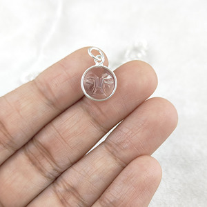 Colgante de Bisel de Plata Hecho a Mano con Piedra Preciosa Talla Rodio Plateado Plata Esterlina Oro Vermeil Joyería de Diseño Facial Único - Product Image 4