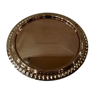 Meilleures ventes Décoration de table Couverts en métal Vaisselle et vaisselle Assiettes de présentation pour le service des aliments Assiette ronde argentée - Product Image 2