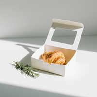 Emballage de boîte en carton blanc de couleur personnalisée pour gâteaux et croissants boîtes d'expédition de boulangerie pour la vente en gros