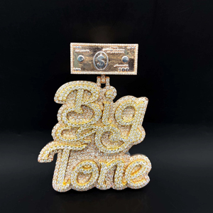 Pendentif personnalisé en acier inoxydable serti de diamants CZ - Product Image 1