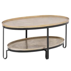 Mesa de centro Diseño elegante Latón Acabado antiguo Oval Top Mesa central de baja altura para muebles de sala de estar y dormitorio - Product Image 3