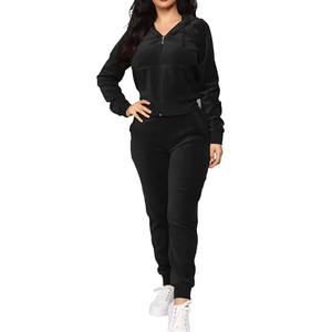 Conjunto Deportivo de 2 Piezas para Mujer, Talla Grande, Sudadera con Capucha Transpirable y Pantalones, Ropa Deportiva Informal para Fitness, Venta al Por Mayor - Product Image 4