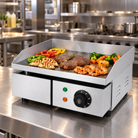 Commerciële elektrische grillplaat 360mm compacte vlakke grill 1700W 8mm plaat roestvrij staal aanrechtmodel voor restaurant café