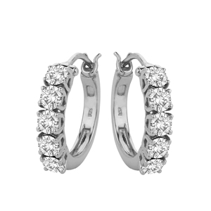 Boucles d'oreilles créoles Shah Gems pour femmes en quartz cristal naturel, argent sterling 925 - Product Image 2