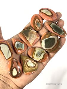 Pierre précieuse en jaspe polygramme naturel, cabochon, forme et taille variées, environ 20 à 50 mm. - Product Image 3