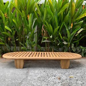 เก้าอี้อาบแดดทำจากโครงไม้สักแข็งสีธรรมชาติและรวมเบาะกันแดดสำหรับการใช้งานกลางแจ้ง - Product Image 2