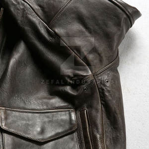 Vêtement de mode en gros, veste bomber en cuir pour homme, logo personnalisé sur le devant, col montant, imperméable, écologique, veste d'hiver - Product Image 5