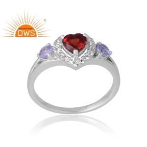 แหวนพลอยหลากสีทำจากเงินแท้925ออกแบบได้ตามต้องการ - Product Image 1
