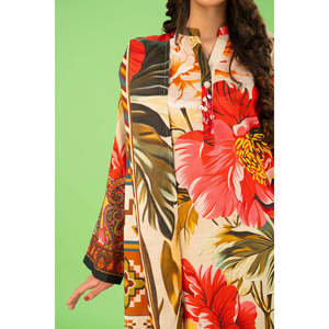 Conjunto de 3 piezas WNS-52023 Khaddar Salwar Kameez estampado con dupatta Zari, estilo pakistaní, ropa étnica para festivales indios. - Product Image 4