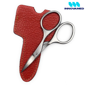 Ciseaux à ongles à cuticules de forme incurvée à poignée antidérapante en acier inoxydable à pointe pointue avec logo personnalisé PAR INNOVAMED - Product Image 3