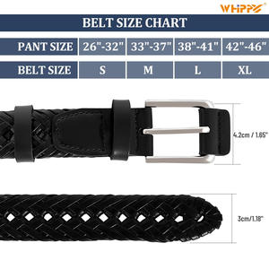 Ceinture en cuir véritable tissé en peau de vache pour hommes avec motif solide Boucle en alliage vintage tressée pour pantalon en jean - Product Image 6