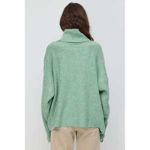 Pull en maille décontracté de qualité supérieure Mega Merchant pour femmes, 100% acrylique, col roulé, respirant, longueur longue, hiver, automne, fleurs - Product Image 6