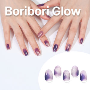 BORI Glow InstaWrap-Pegatinas de uñas de gel sin lámpara, & Stick Peel, aspecto de salón instantáneo (20 piezas) - Product Image 1