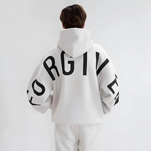 เสื้อฮู้ดดี้ทรงบ็อกซี่ ยูนิเซ็กซ์ ผ้าคอตตอน 100% หนานุ่ม สวมใส่สบาย เหมาะสำหรับฤดูหนาว มีกระเป๋า  รับสกรีนโลโก้ตามแบบ - Product Image 2