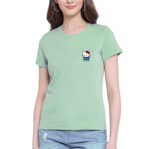 Causal Wears Camisetas Algodón Poliéster Mujer Camiseta a la venta 2025 Último diseño Mujer Camiseta Buena calidad - Product Image 1