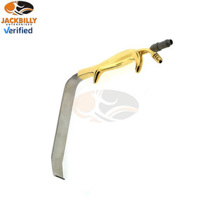 Rétracteur de sein Jackbilly à double extrémité dentée 22 x 55 mm 31 cm plaqué or certifié CE en acier inoxydable manuel classe I en plastique - Product Image 2