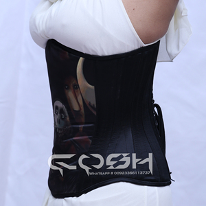 Corsé COSH de satén con varillas de acero y estampado digital de calavera, proveedor de Pakistán - Product Image 2