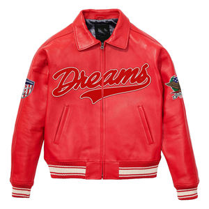 Chaqueta Varsity Personalizada con Bordado de Pedrería, Chaqueta Bomber de Béisbol Universitaria Vintage para Hombre con Parches de Cuero y Letras - Product Image 5