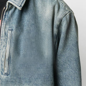Veste en jean pour homme de haute qualité, logo personnalisé OEMODM, mode, décontractée, lavage à l'acide, grande taille, vêtements pour homme - Product Image 5