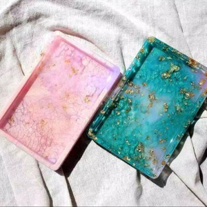 Plateau décoratif en résine de plusieurs couleurs, organisateur de cosmétiques, décoration d'intérieur, plateau ovale en résine, plateau de coiffeuse, haute qualité - Product Image 1