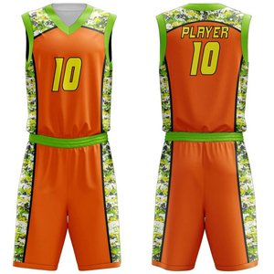 Ensemble de maillots de basket-ball pour adultes personnalisables, col en V, sans manches, polyester respirant, uniforme à motif camouflage, unisexe - Product Image 3