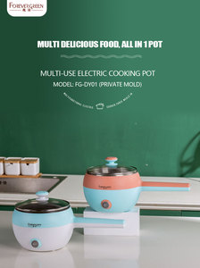 Poêle à frire électrique antiadhésive de <span class=keywords><strong>1</strong></span>.5 litres Cuisinière de voyage électrique avec <span class=keywords><strong>vapeur</strong></span> pour pâtes, nouilles ramen, légumes, viande, œufs - Product Image 3