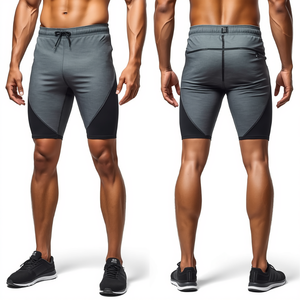 Pantalones Cortos Deportivos de Alto Rendimiento para Hombre, Color Gris Acero, Secado Rápido, Elásticos, para Entrenamiento Atlético - Product Image 3