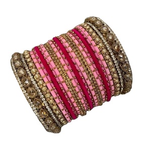 Collection de mariage en vente chaude, ensembles de bracelets de mariée pour femmes, style traditionnel, bracelets en verre multicolores pour femmes pour porter lors d'un mariage - Product Image 1