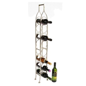Customized Free Standing Tiers Stackable Wine Holder <b>Rack</b> Countertop Wine 8 Bottle Holder Wood Metal Wine <b>Rack</b> - Product Image 1