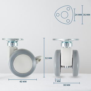 1.5 pouces verrouillage Nylon gris roulettes haut Triangle plaque moderne bureau salon chambre école atelier hôtel meubles - Product Image 2