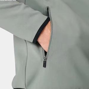 Chaqueta cortavientos de poliéster grueso con forro polar, absorbente de sudor, para entrenamiento, con cremallera 1/4, tipo pullover, para gimnasio, golf y deportes. - Product Image 4