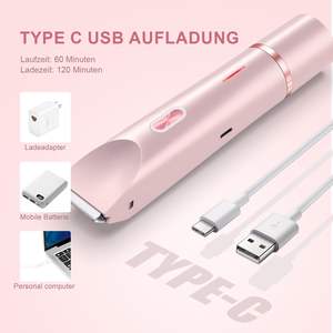 Afeitadora Eléctrica para Mujer con Doble Lámina, Resistente al Agua, Carga USB-C, Cabezal Recortador para Cara, Piernas y Brazos, IPX7 Lavable - Product Image 2