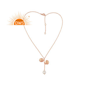 Dernier modèle de collier à pendentif en argent sterling plaqué or rose avec perle naturelle Demi Fine Jewelry Manufacturer - Product Image 1