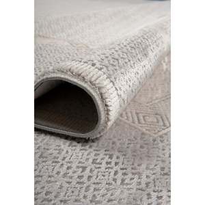 Mazzini Ensemble de tapis 1477 Tapis texturé gris doux longue durée 80x150 cm - Product Image 4