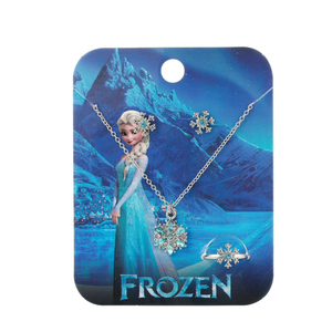 Conjunto de Joyería de Princesa con Circonitas para Mujer, Chapado en Oro, Diseño de Copo de Nieve, Corte Brillante Redondo, Engaste de Bisel, Lindo Regalo - Product Image 6