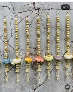 Guirlande de roses Gota multicolores avec perles pour décoration de mariage et de festival, Toran indien pour Baraat, Haldi & Return Favors - Product Image 2