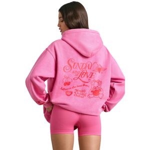 Sudadera con Capucha Oversize para Mujer, Estilo Urbano, con Bordado y Estampado, Forro Polar Frontal, 100% Algodón Ecológico - Product Image 3