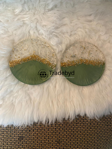 Posavasos de Resina Hechos a Mano de Lujo, 4x4 Pulgadas, Cuadrados, con Opciones de Color y Logotipo Personalizado, Juego de Posavasos de Primera Calidad para Hoteles - Product Image 4