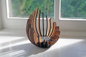 ขอแนะนำเชิงเทียนไม้ทำด้วยมือสำหรับตกแต่งบ้านและบนโต๊ะในราคาที่เหมาะสม - Product Image 5