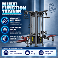 Machine de musculation multi-stations à double câble et 4 stations avec pile de poids pour club de fitness, entraînement complet du corps