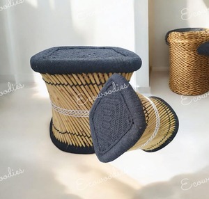 Mudda de caña de bambú Natural ecológico, taburete Muddi hecho a mano, taburete de jardín para jardín, muebles para interiores/exteriores, consola con incrustaciones de hueso - Product Image 6