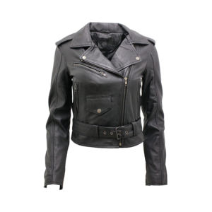 Veste en cuir pour femmes de haute qualité Street Wear élégant avec fabrication de tissu respirant veste en cuir véritable pour femmes - Product Image 1