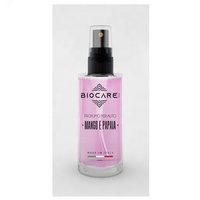 Parfum de voiture Biocare Cosmesi de qualité supérieure, écologique, 100 ml, jaune clair, spray, talc, Italie, usage quotidien, désodorisant