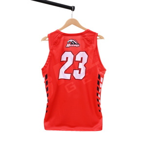 Maillot de basket personnalisé en maille respirante 100 % polyester, sans manches, séchage rapide, col en V, bretelles réglables, débardeur de sport par sublimation - Product Image 2