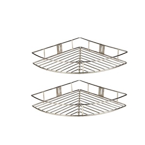 Estante de esquina de acero inoxidable de diseño moderno Estante flotante personalizable para áreas de sala de estar o baño Calidad estándar - Product Image 2