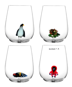 Ensemble de verres à vin sans pied soufflés à la main à paroi mince Verrerie de luxe colorée de 7 oz pour l'élégance et le style - Product Image 3