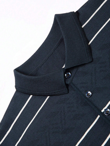 Camiseta de Golf Casual para Hombre, de Lona de Algodón y Spandex, con Botones, Manga Corta, Secado Rápido, Personalizable, para Verano - Product Image 4